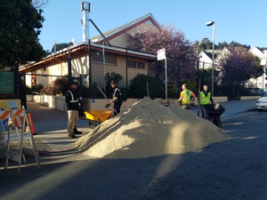 Sand delivery to Upper Noe playground